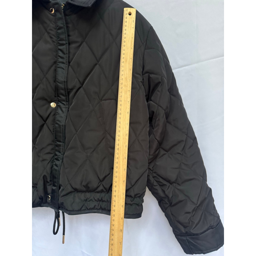 NWT MICHAEL KORS Women’s Reversible Bomber Jacket Black Small Quilted Zip Front - Picture 13 of 13